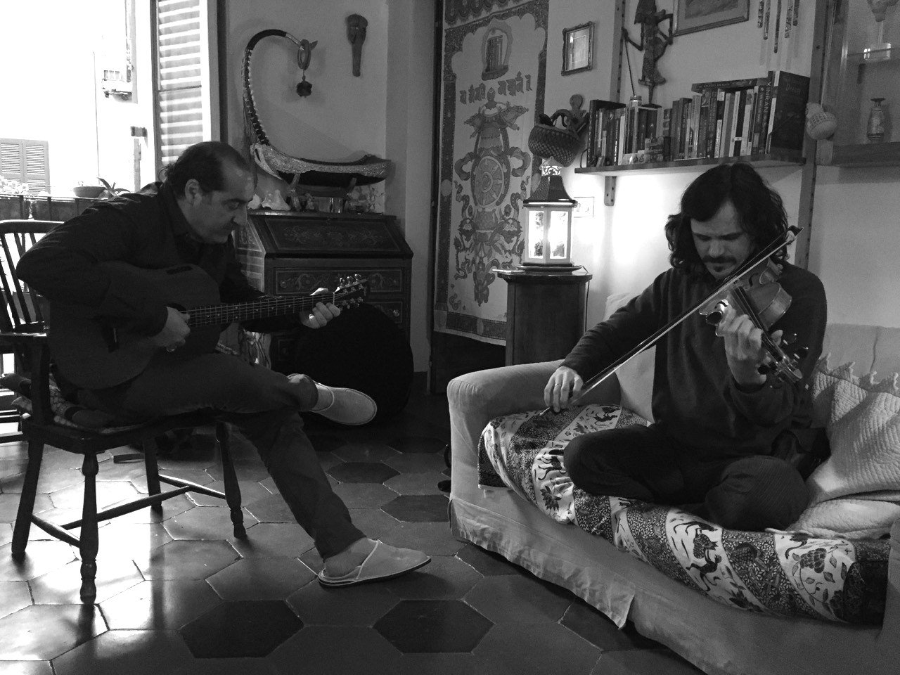 Nando Citarella and Tcha Limberger in private rehearsal, Rome 2016