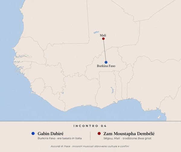Mappa di localizzazione che mostra Burkina Faso, Mali e Roma