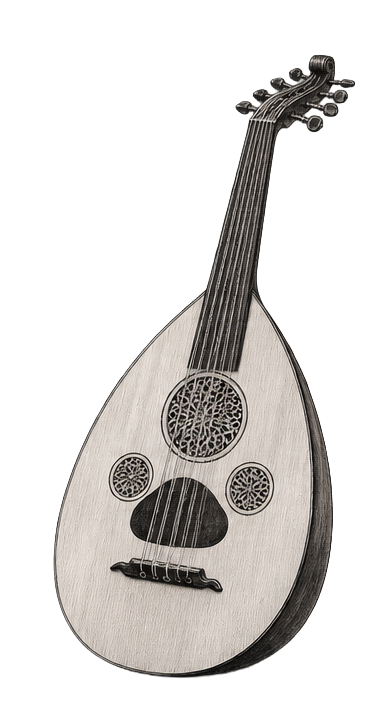 Arabic Oud instrument illustration