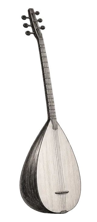 Illustrazione dello strumento Bağlama / Saz